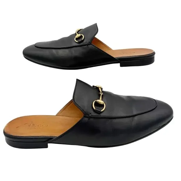 Gucci Black Princetown Leather Loafers